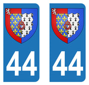 Sticker immatriculation 44 - Blason Pays de la loire