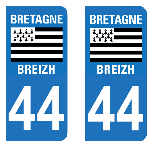 Sticker immatriculation 44 - Bretagne