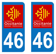 Sticker immatriculation 46 - Occitanie