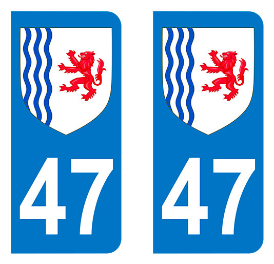 Sticker immatriculation 47 - Blason Nouvelle Aquitaine