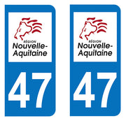 Sticker immatriculation 47 - Nouvelle Aquitaine