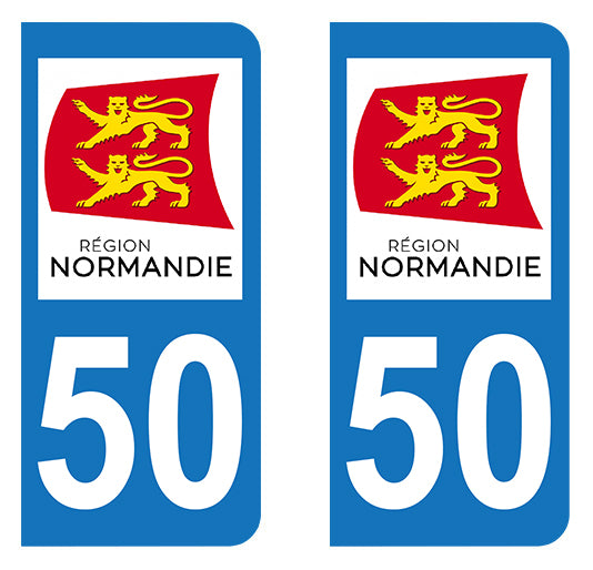 Sticker immatriculation 50 - Nouvelle région Normandie