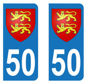 Sticker immatriculation 50 - Blason de Normandie