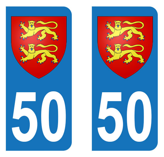 Sticker immatriculation 50 - Blason de Normandie