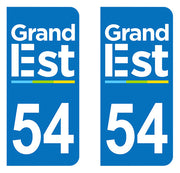 Sticker immatriculation 54 - Grand-Est