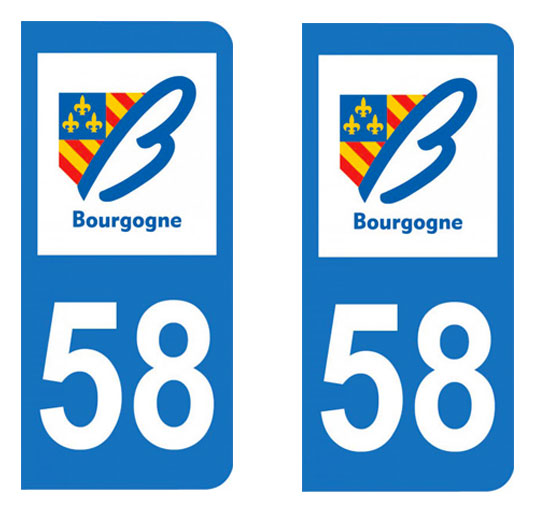 Sticker immatriculation 58 - Nièvre