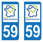 Sticker immatriculation 59 - Nouvelle région Hauts-de-France