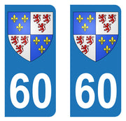 Sticker immatriculation 60 - Blason Picardie