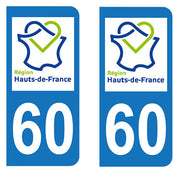 Sticker immatriculation 60 - Nouvelle région Hauts-de-France