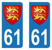 Sticker immatriculation 61 - Blason Normand