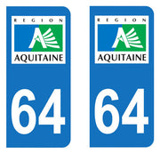 Sticker immatriculation 64 - Pyrénées Atlantiques