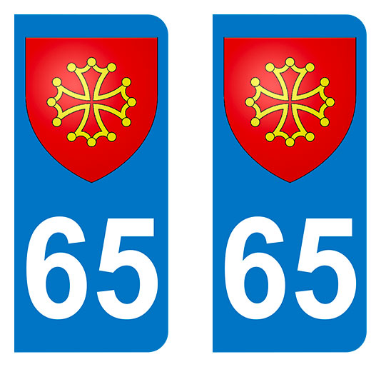 Sticker immatriculation 65 - Blason occitan