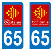 Sticker immatriculation 65 - Occitanie