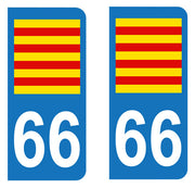 Sticker immatriculation 66 - Drapeau catalan