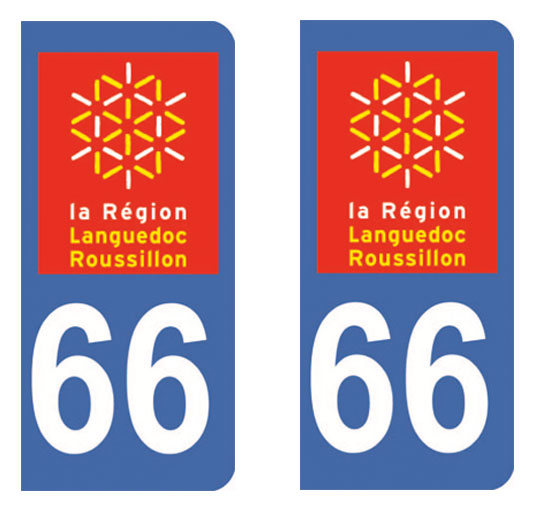 Sticker immatriculation 66 - Pyrénées Orientales