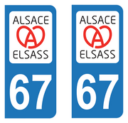 Sticker immatriculation 67 - Acoeur