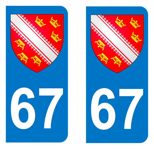 Sticker immatriculation 67 - Blason Alsace