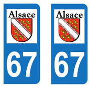 Sticker immatriculation 67 - Bas Rhin