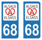 Sticker immatriculation 68 - Acoeur