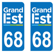 Sticker immatriculation 68 - Grand-Est