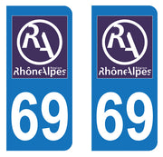 Sticker immatriculation 69 - Nouveau logo Rhône Alpes