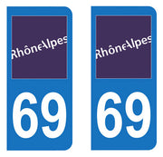 Sticker immatriculation 69 - Rhône