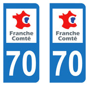 Sticker immatriculation 70 - Haute Saône