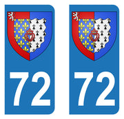 Sticker immatriculation 72 - Blason Pays de la loire