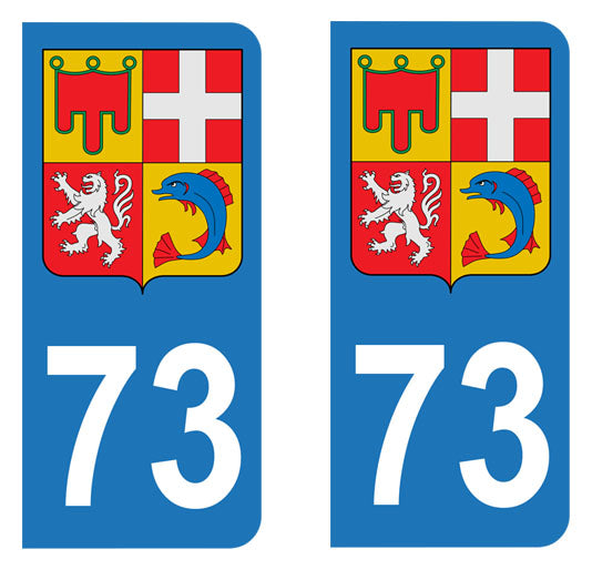 Sticker immatriculation 73 - Blason Auvergne Rhône Alpes