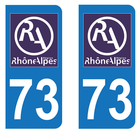 Sticker immatriculation 73 - Nouveau logo Rhône Alpes