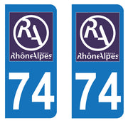 Sticker immatriculation 74 - Nouveau logo Rhône Alpes