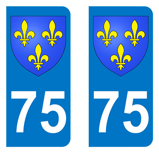 Sticker immatriculation 75 - Blason Ile de France