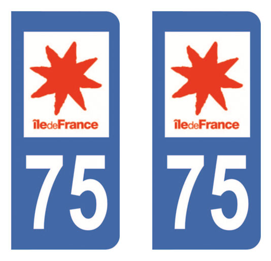 Sticker immatriculation 75 - Paris