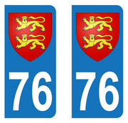 Sticker immatriculation 76 - Blason normand