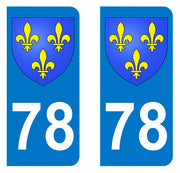 Sticker immatriculation 78 - Blason Ile de France