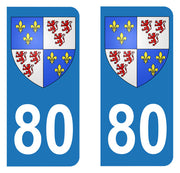 Sticker immatriculation 80 - Blason Picardie