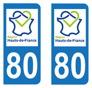 Sticker immatriculation 80 - Nouvelle région Hauts-de-France