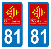 Sticker immatriculation 81 - Occitanie