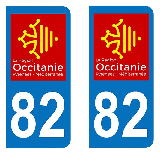 Sticker immatriculation 82 - Occitanie
