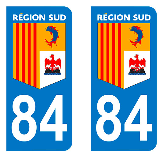 Sticker immatriculation 84 - Région Sud