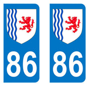 Sticker immatriculation 86 - Blason Nouvelle Aquitaine