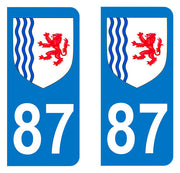 Sticker immatriculation 87 - Blason Nouvelle Aquitaine