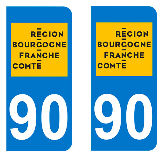 Sticker immatriculation 90 - Nouvelle région Bourgogne Franche-Comté