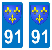 Sticker immatriculation 91 - Blason Ile de France