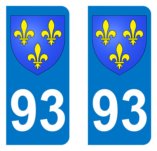 Sticker immatriculation 93 - Blason Ile de France