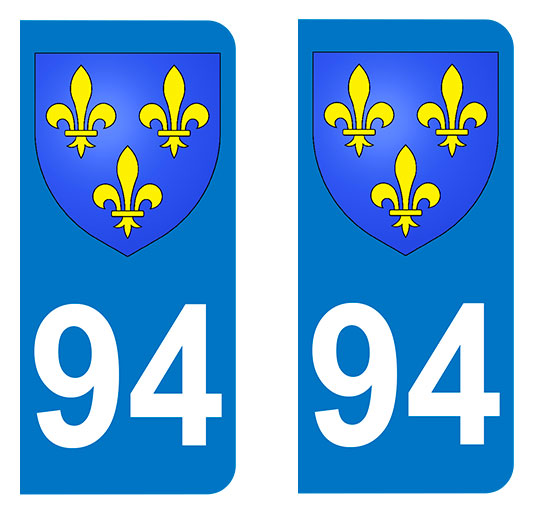 Sticker immatriculation 94 - Blason Ile de France