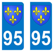 Sticker immatriculation 95 - Blason Ile de France