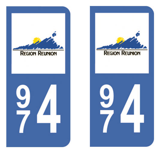 Sticker immatriculation 974 - Réunion