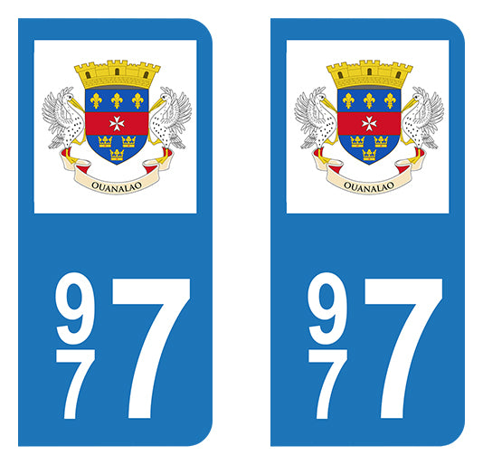 Sticker immatriculation 977 - Saint-Barthélemy