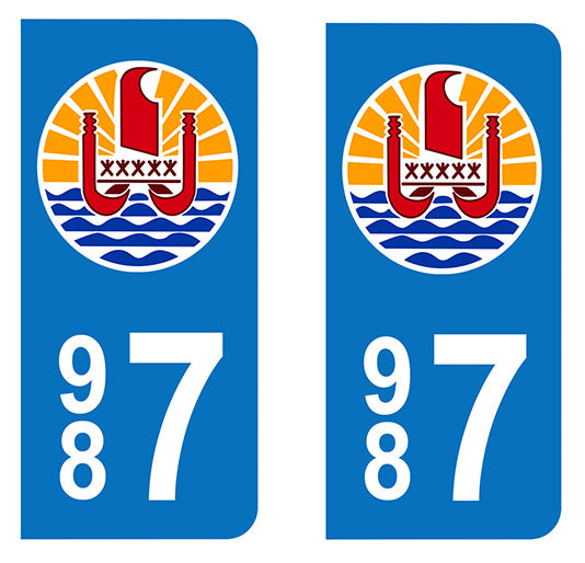 Sticker immatriculation 987 - Polynésie Française